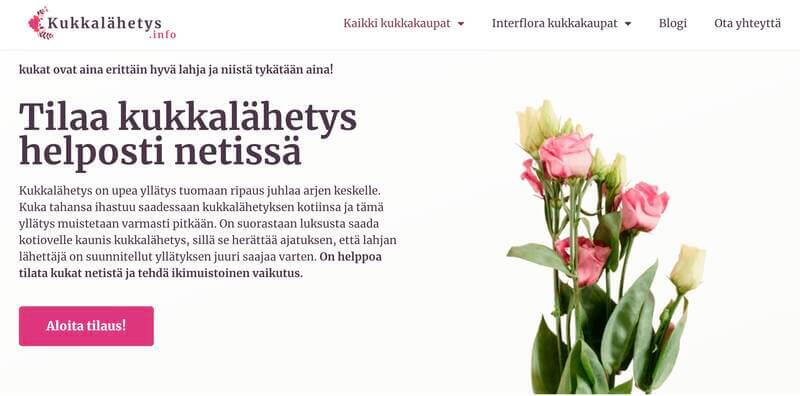 Kukkalahetys.info screenshot